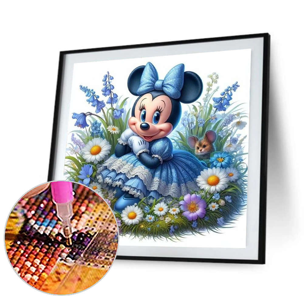 Minnie In The FlowersFull Round Diamond Painting 40*40CM