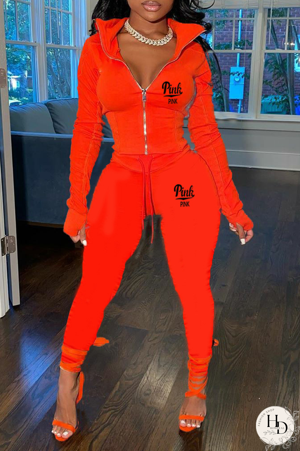 Black Fashion Print Patchwork Turndown Collar Long Sleeve Two Pieces