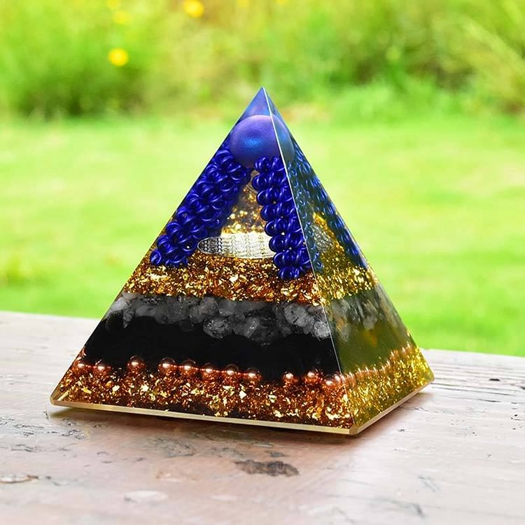 Moonstone Obsidian Orgone Pyramid