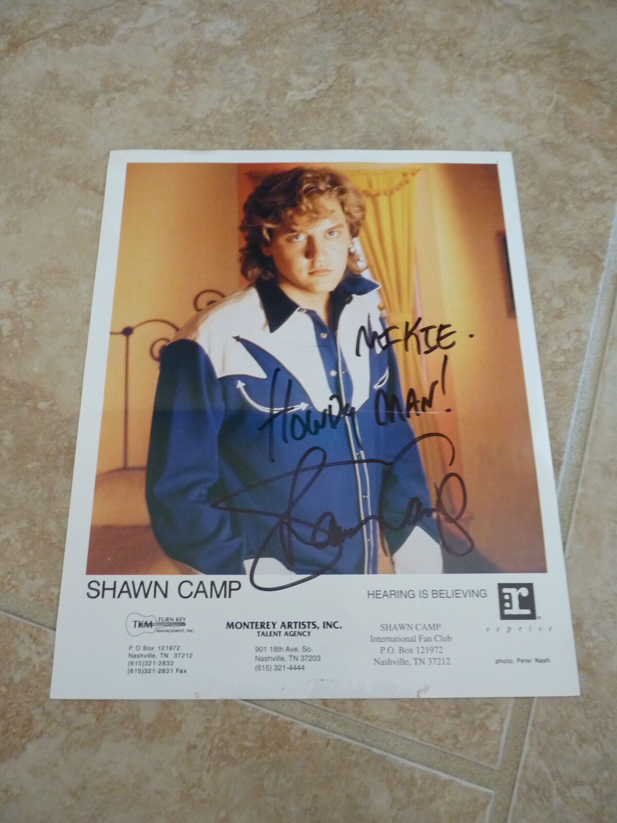 Shawn Camp Signed Autograph Promo Color Photo Poster painting 8x10 Mike personalized