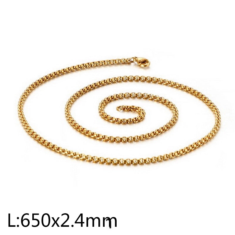 Minimalist Geometric Titanium Steel Chain 18K Gold Plated Unisex Necklace