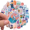 50 PCS Soft Drinks Transferable Stickers for DIY Project Laptop Suitcase Decorating