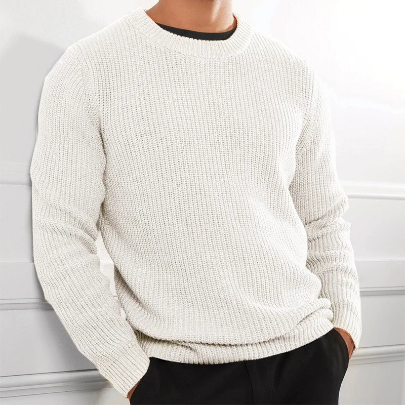 Wongn Wongn Only For The New Casual Men's Solid Color Top Sweater Knit Jumper