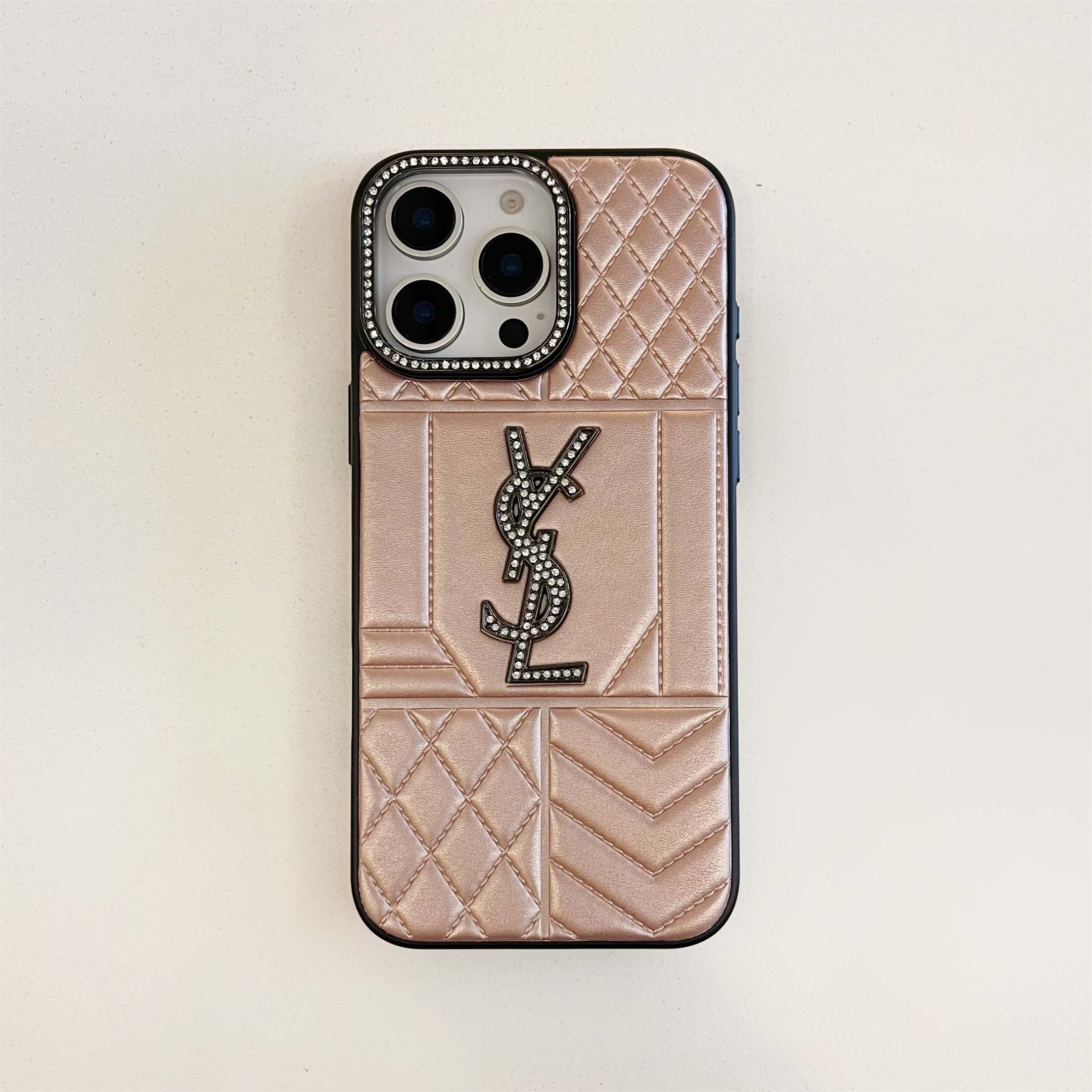 YSL New Lambskin Shiny Diamond Eye-catching Apple iPhone Case