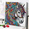 Regenbogen-strukturiertes Mandala-Pferd speziell geformte 5D-DIY-Teilbohrer-Diamanten-Punkte, Edelstein-Kunstsets mit Rahmen, Diamanten-Gem&auml;lde, Edels