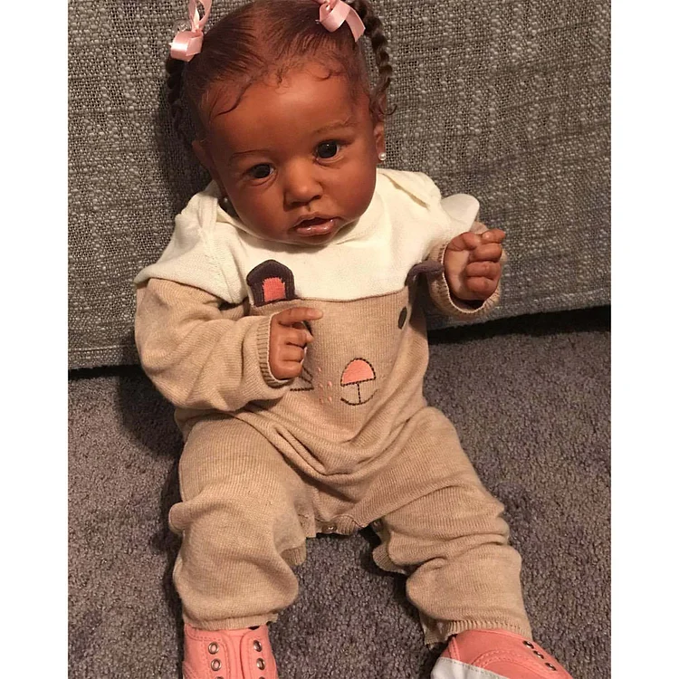  20 Inches Authentic African American Silicone Reborn Toddlers Baby Dolls Izzy Lifelike Rebirth Girl - Reborndollsshop®-Reborndollsshop®