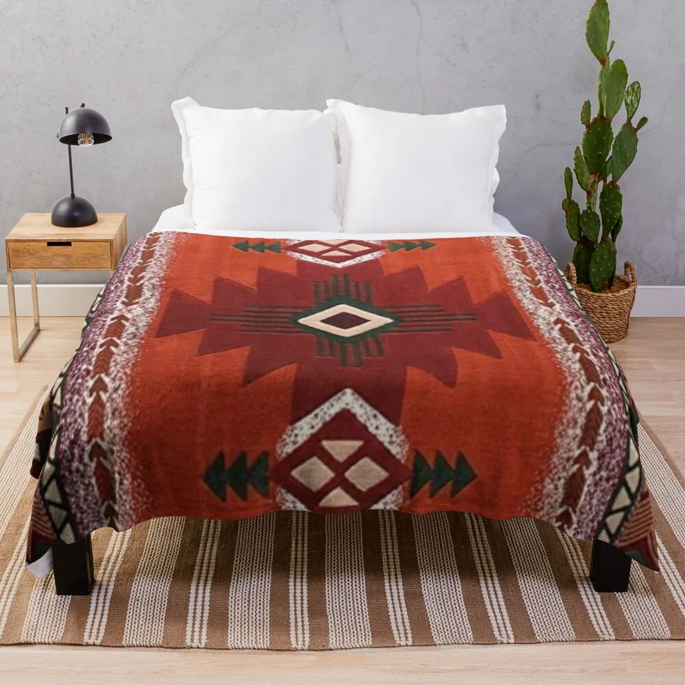 Athvotar of Original Throws Blanket 1890 Retro Blanket with Navajo Saddle, Soft Flannel Bed Blankets Warm Lightweight Fleece Blanket