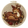 Animal DIY Stamped Embroidery Starter Kit for Beginners Adults Craft Lovers Gift Cross Stitch Kit with Embroidery Hoop 29x29cm