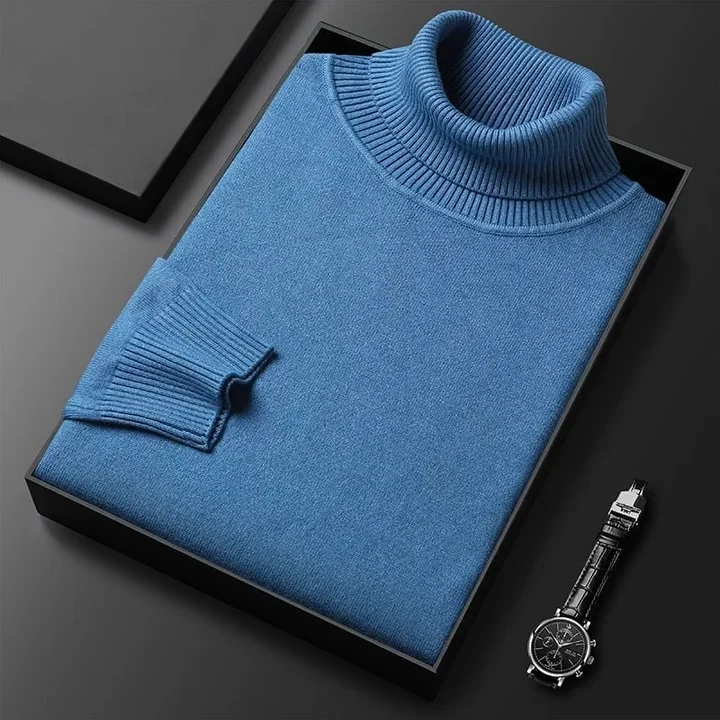 New Men's Solid Color Turtleneck Sweater
