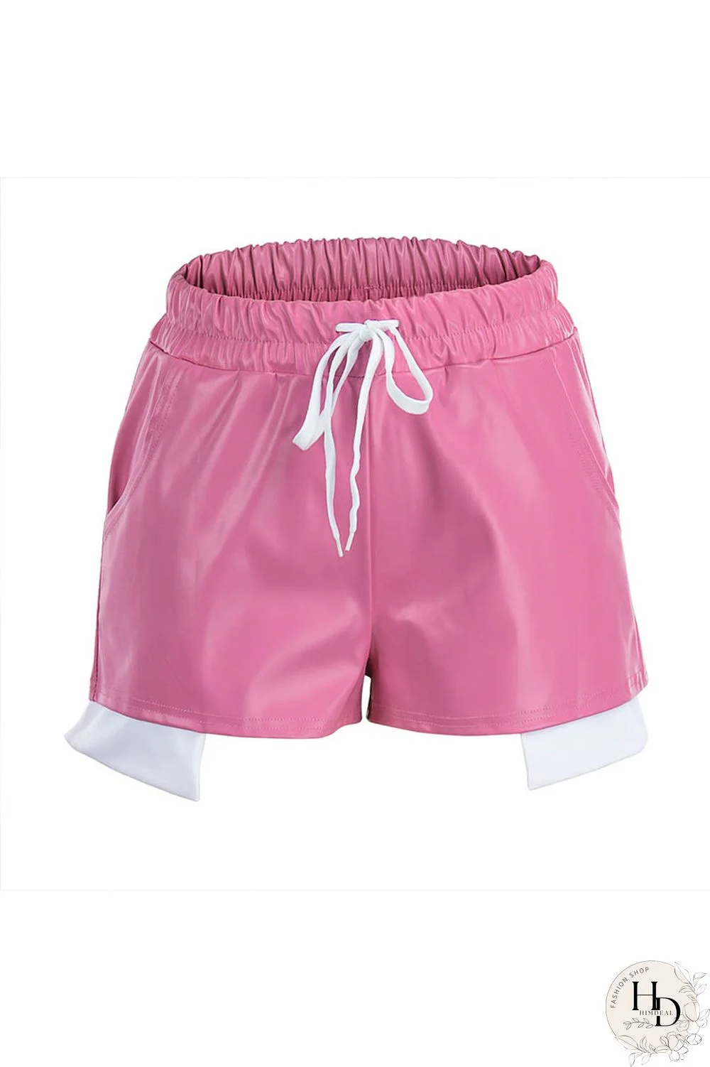 Yellow Sexy Solid Patchwork Regular High Waist Conventional Solid Color Shorts