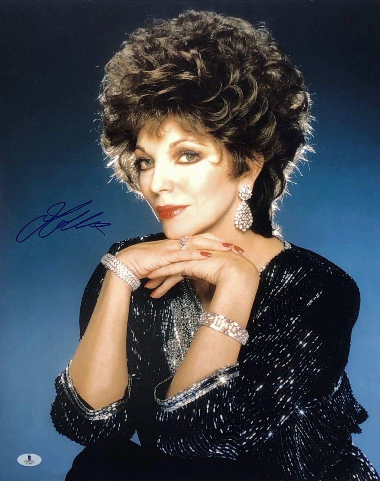 Joan Collins Signed 'Dynasty' 16x20 Photo Poster painting Alexis *Carrington Colby BAS B14059