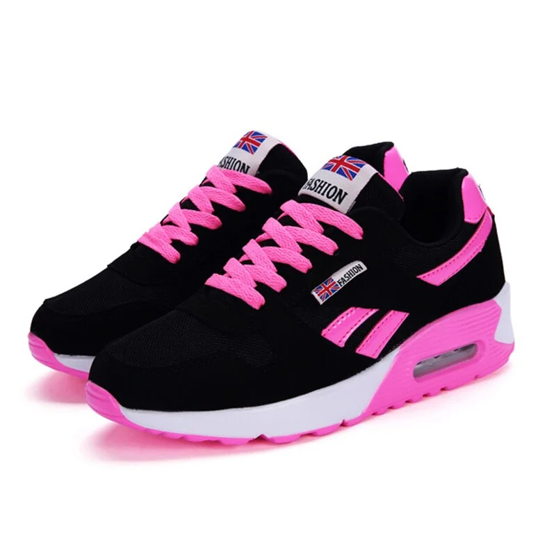 2021 Women Air Cushion Sports Shoes Outdoor Running Lace Up Ladies Shoes Women Sneakers Tenis Casual Flats Breathable Sneakers