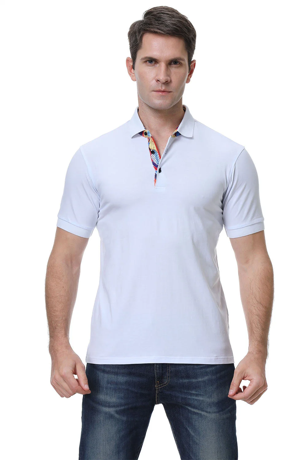 Men's Casual Short Polo White Alex Vando Fashion