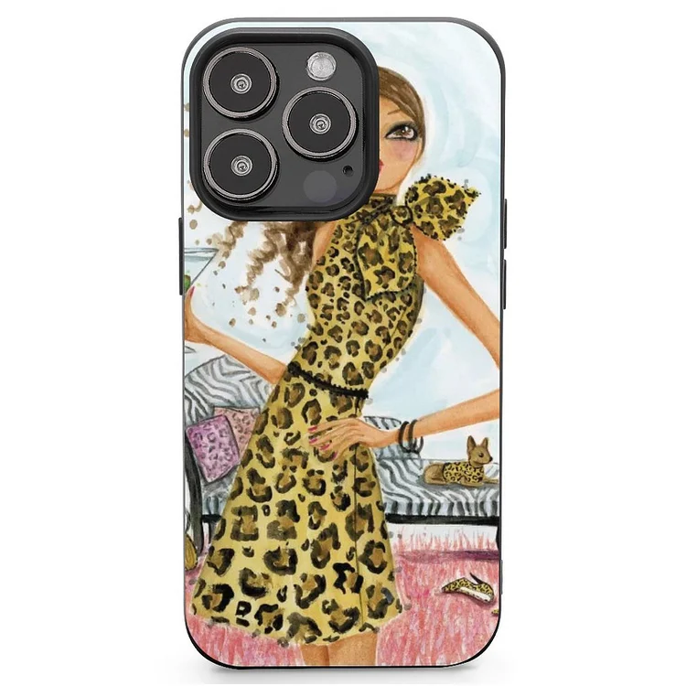 Leopard Cocktail Mobile Phone Case Shell For IPhone 13 and iPhone14 Pro Max and IPhone 15 Plus Case - Heather Prints Shirts