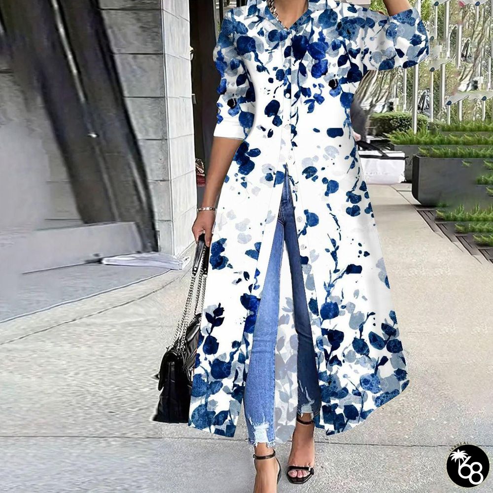 Chic Blue Long Sleeve Shirt | 168DEAL