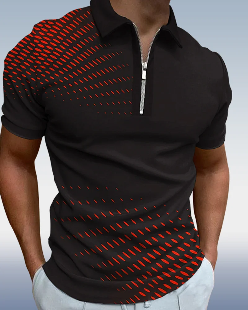Suitmens Men's Contrasting Color Short Sleeve Polo Shirt 013