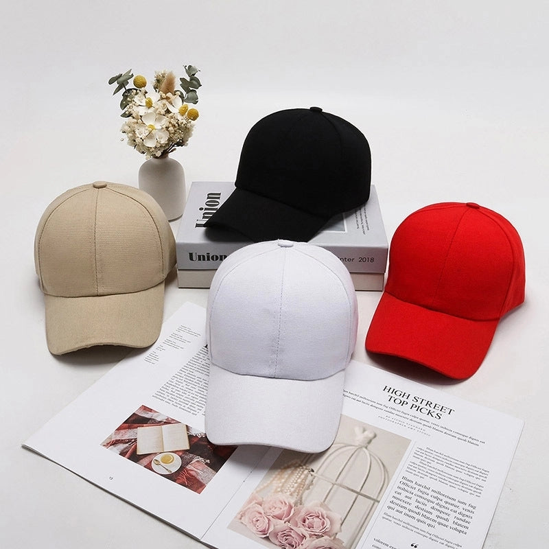 Summer Sun Hat Outdoor Korean Style Cap Simple Clear Color Street Style Canvas Baseball Cap Short Rim Hat