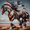 Indian Horse - 11CT Stamped Cross Stitch - 40*40cm - Animal