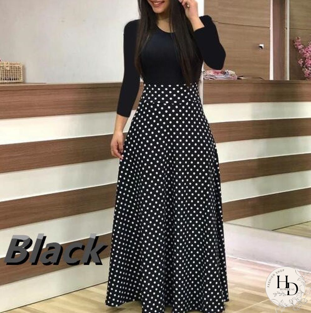 Autumn Winter Women Fashion Long Sleeve Dress Floral Printed Loose Dresses