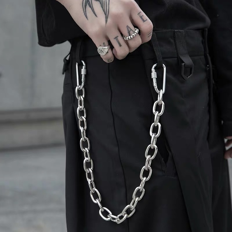 Goth Punk Trousers Chain Waist Rave Necklace / TECHWEAR CLUB / Techwear