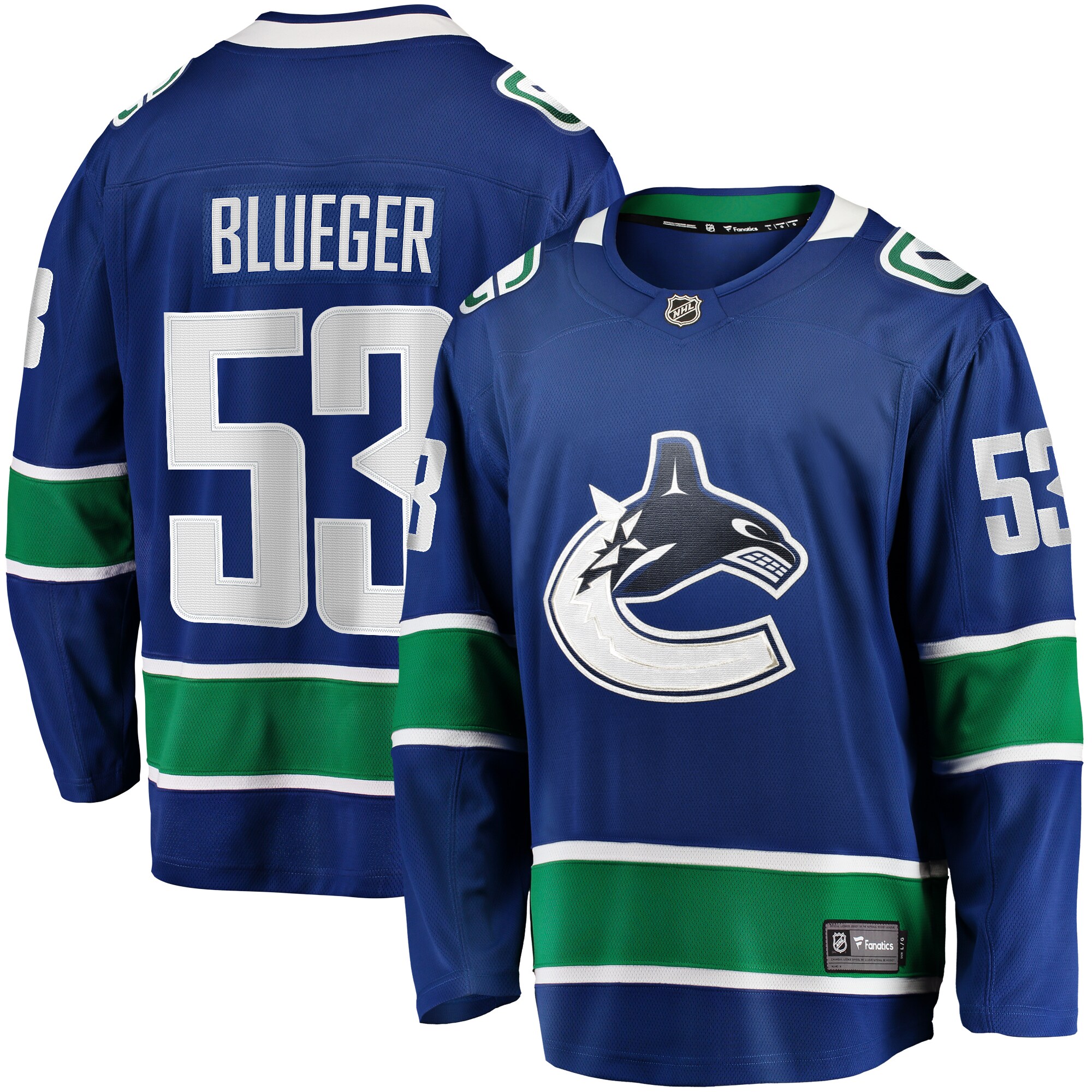 Teddy Blueger Vancouver Canucks Fanatics Home Breakaway Jersey – Blue mysite