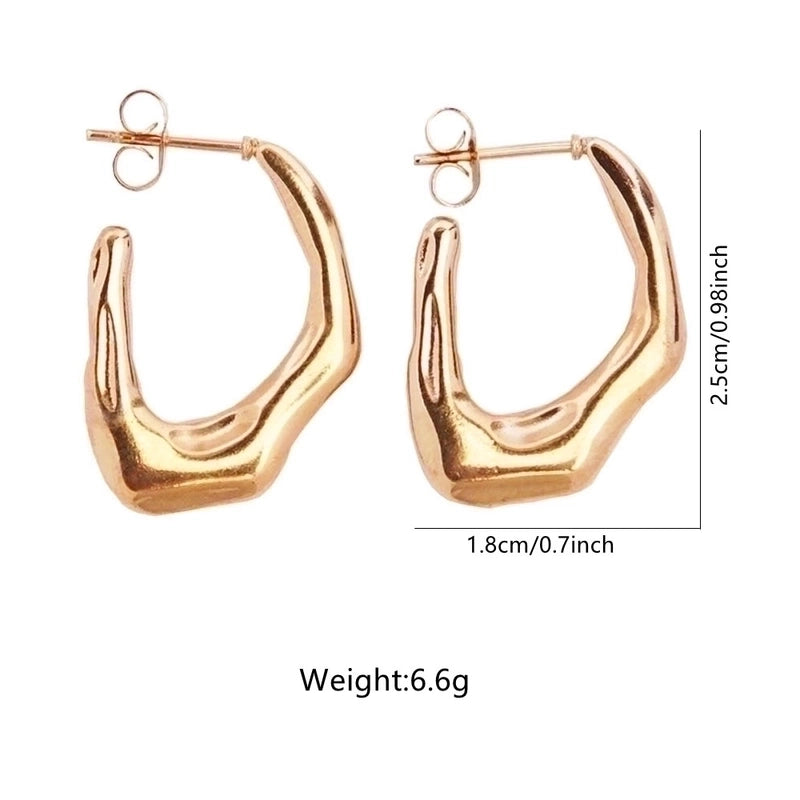 1 Pair Vintage Style U Shape Geometric Heart Shape Plating 304 Stainless Steel None 18K Gold Plated Hoop Earrings