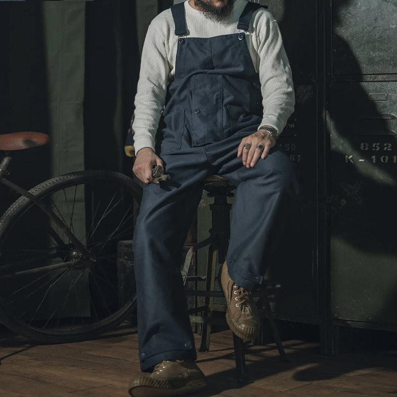 Retro Lab Test Sample Deck Navy Blue Overalls