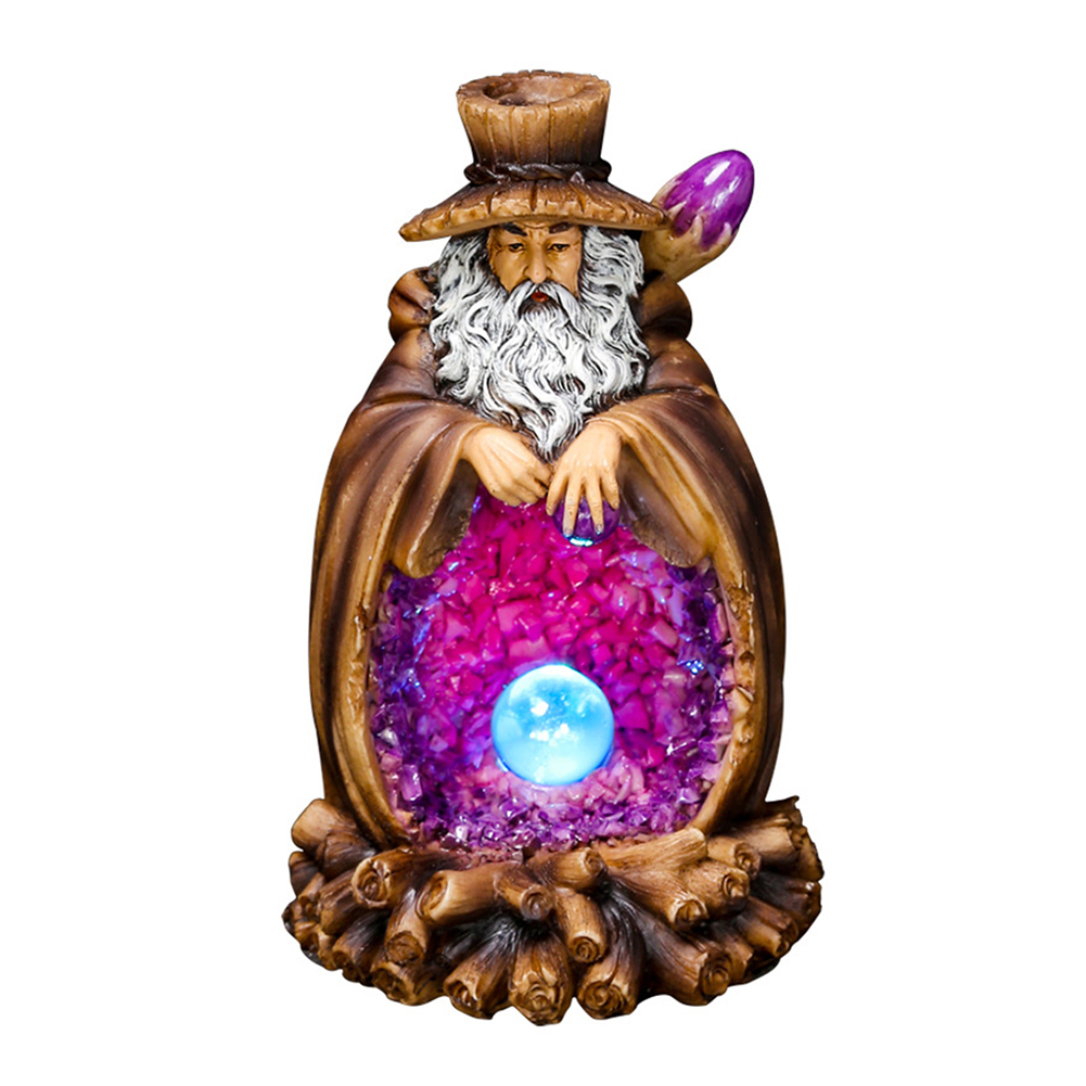 

Resin Tree God Statue Reflux Incense Burner with lED Lamp Home Decorations, 501 Original