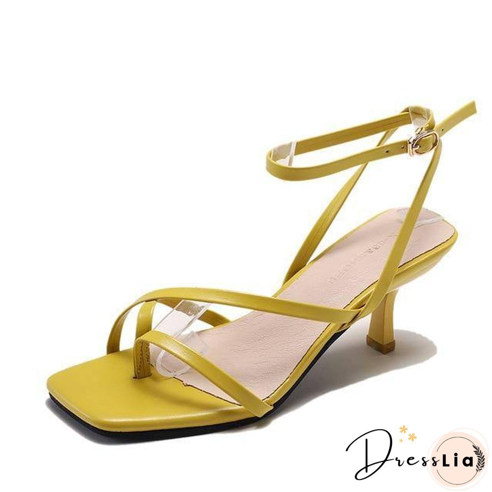 Women Pumps Summer Stiletto Ankle Strap Shoes Rome Sandals Woman Sexy Open Toe Party Sandals Fashion High Heel Ladies Shoes