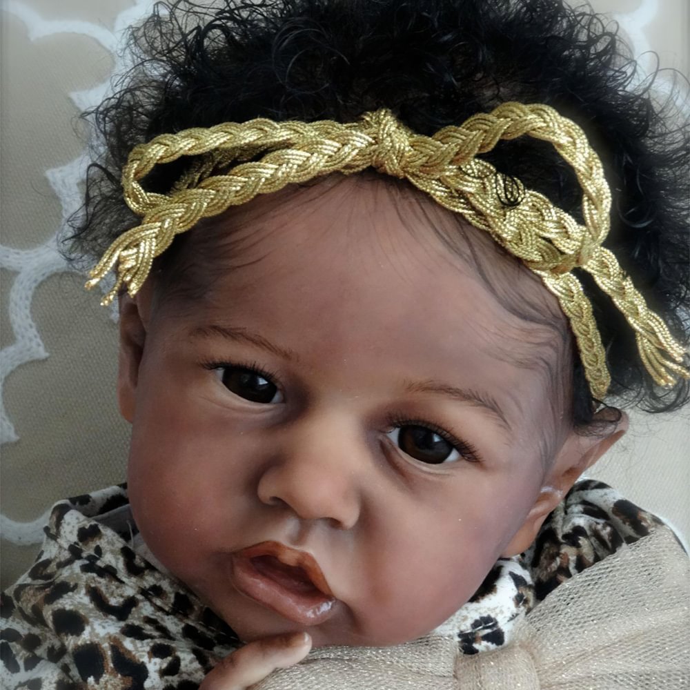 Black Lifelike Baby Dolls Newborn Reborns Babies 12'' African American Nancy Silicone Baby Doll Girl for Kids Toys