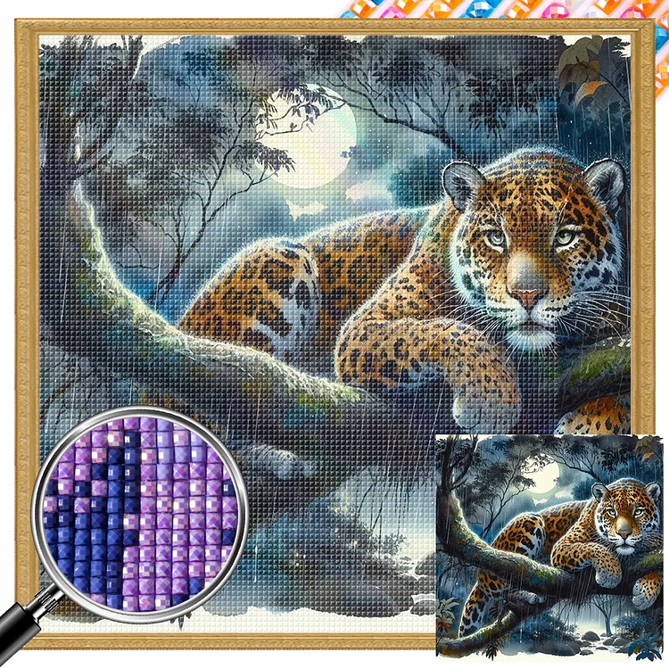 Leopard 40*40CM (Canvas) Full AB Square Drill Diamond Painting gbfke