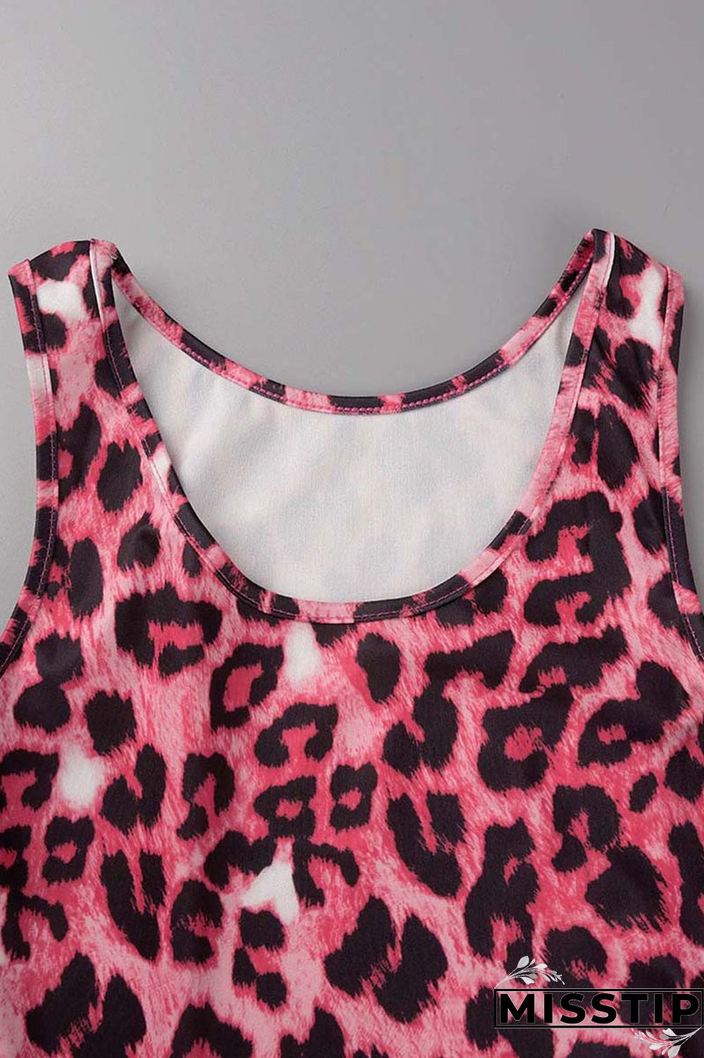 Brown Sexy Casual Print Leopard Basic U Neck Sleeveless Two Pieces