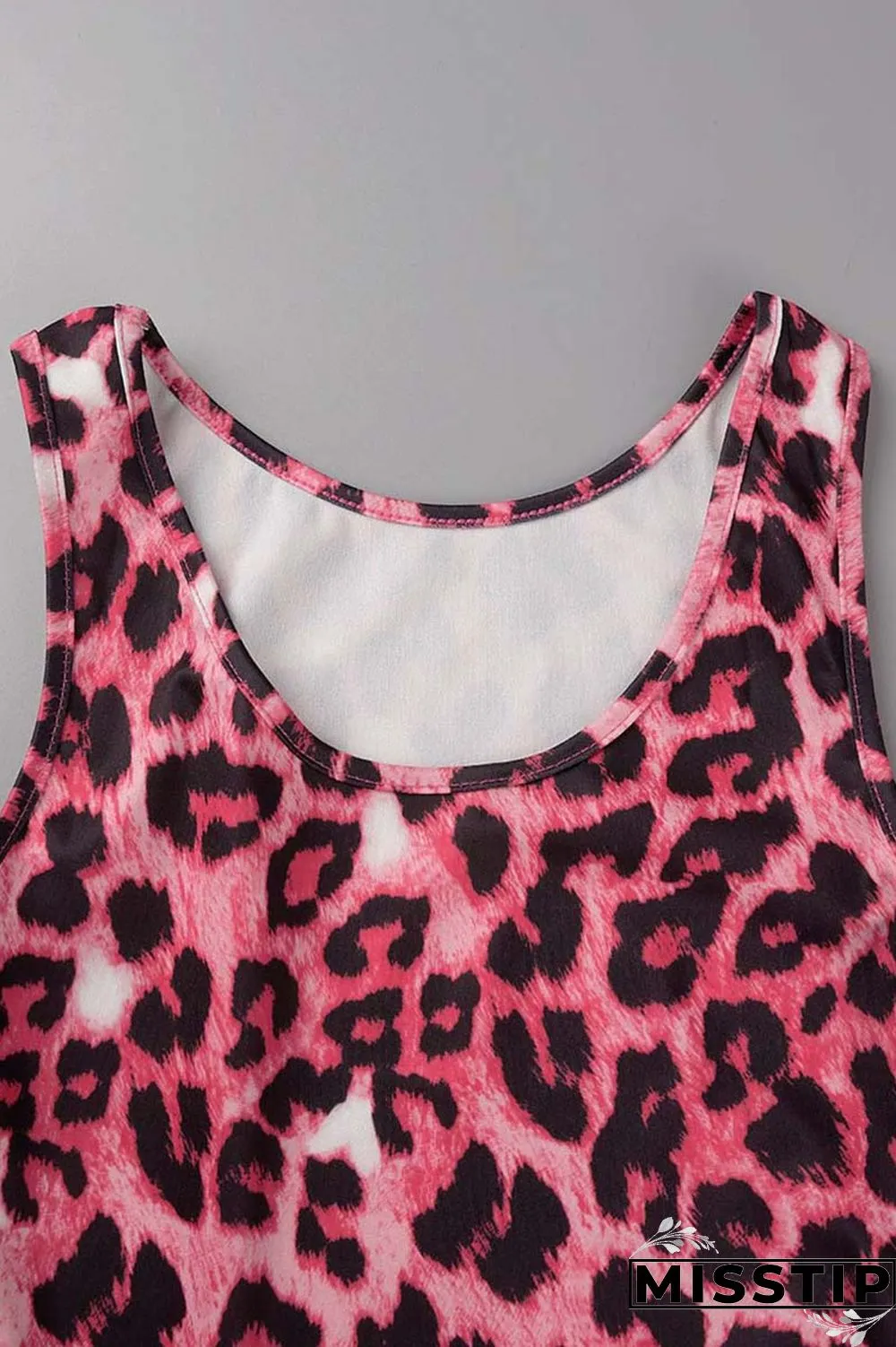 Brown Sexy Casual Print Leopard Basic U Neck Sleeveless Two Pieces