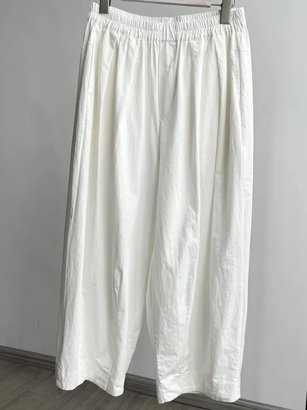 Loose Elasticity Solid Color Casual Pants Bottoms