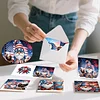 6pcs Diamond Painting Independence Day Goblin Greeting Card with Envelope for Family Friends Holiday Gift Congratulations