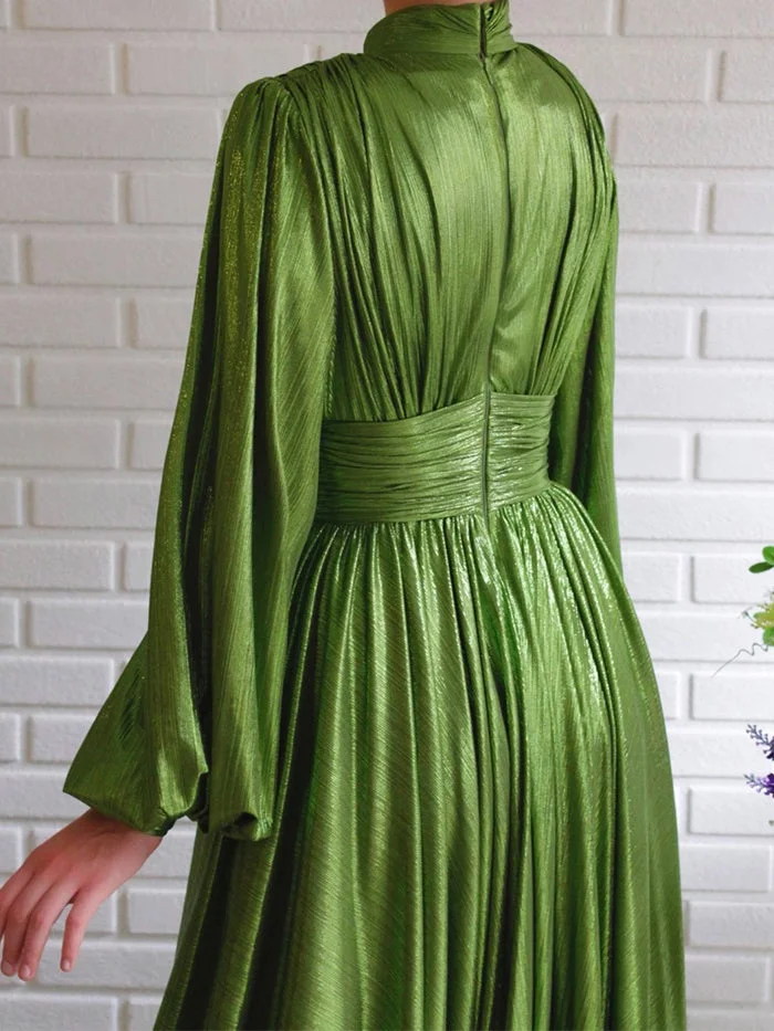 Waist Halterneck Big Swing Dress