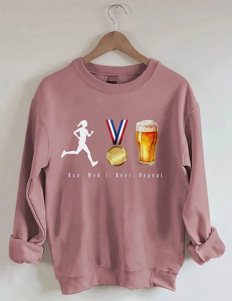 Run.Medal.Beer.Repeat.Sweatshirt socialshop