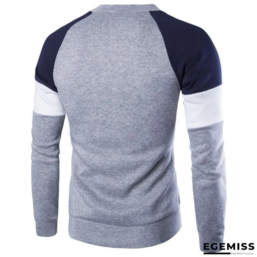 Men Long Sleeve Cotton Casual Solid Color Slim Fit Sweater Top | EGEMISS