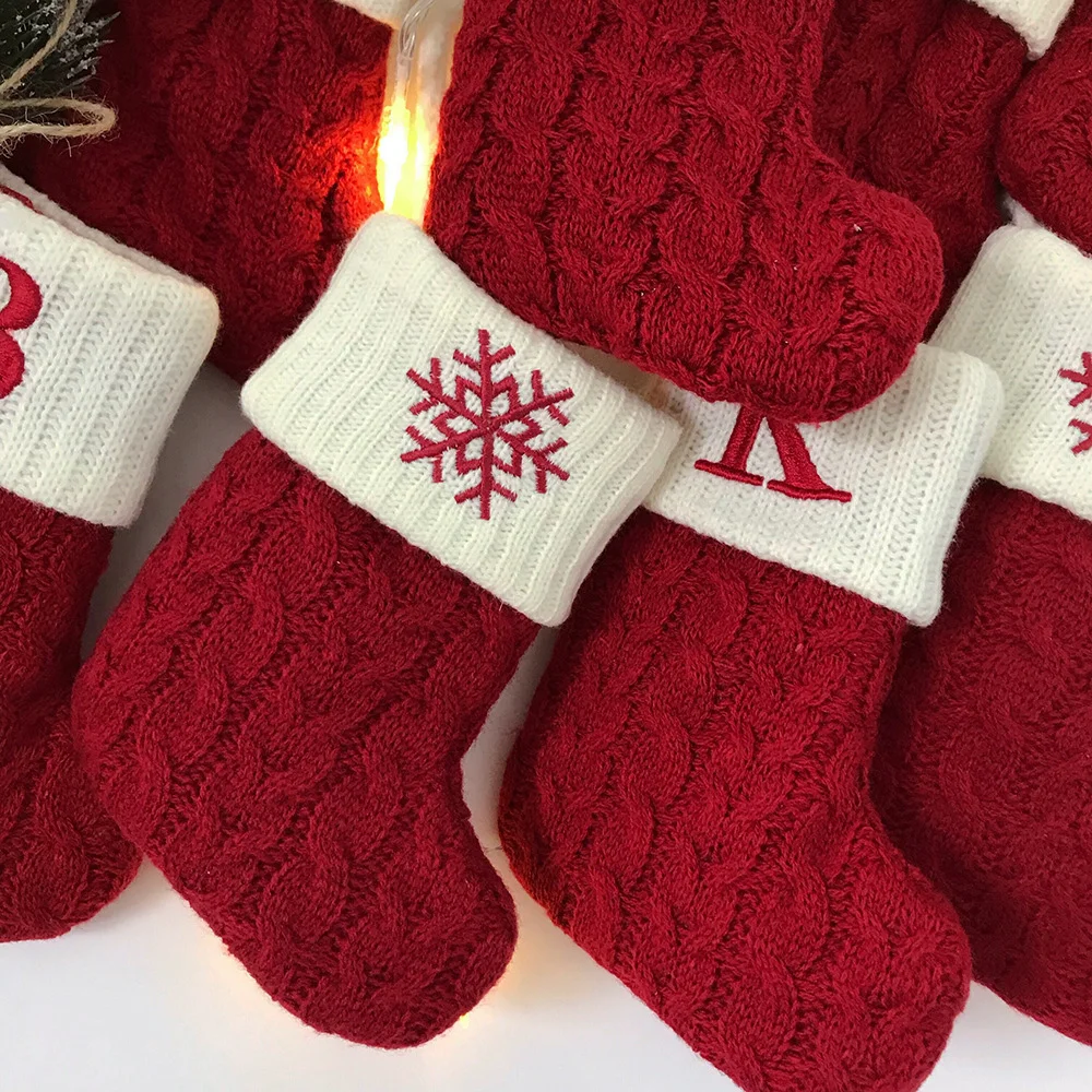 Winter new alphabet Christmas socks knitted socks