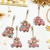 5Pcs DIY Diamond Painting Owl Keychain