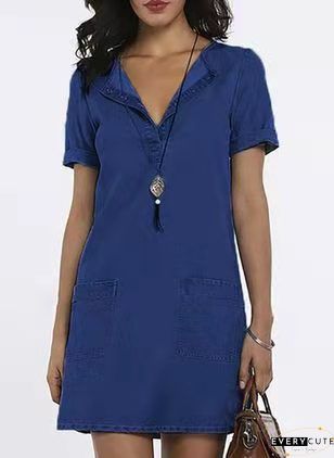 Casual Denim A-Line Weaving Dress