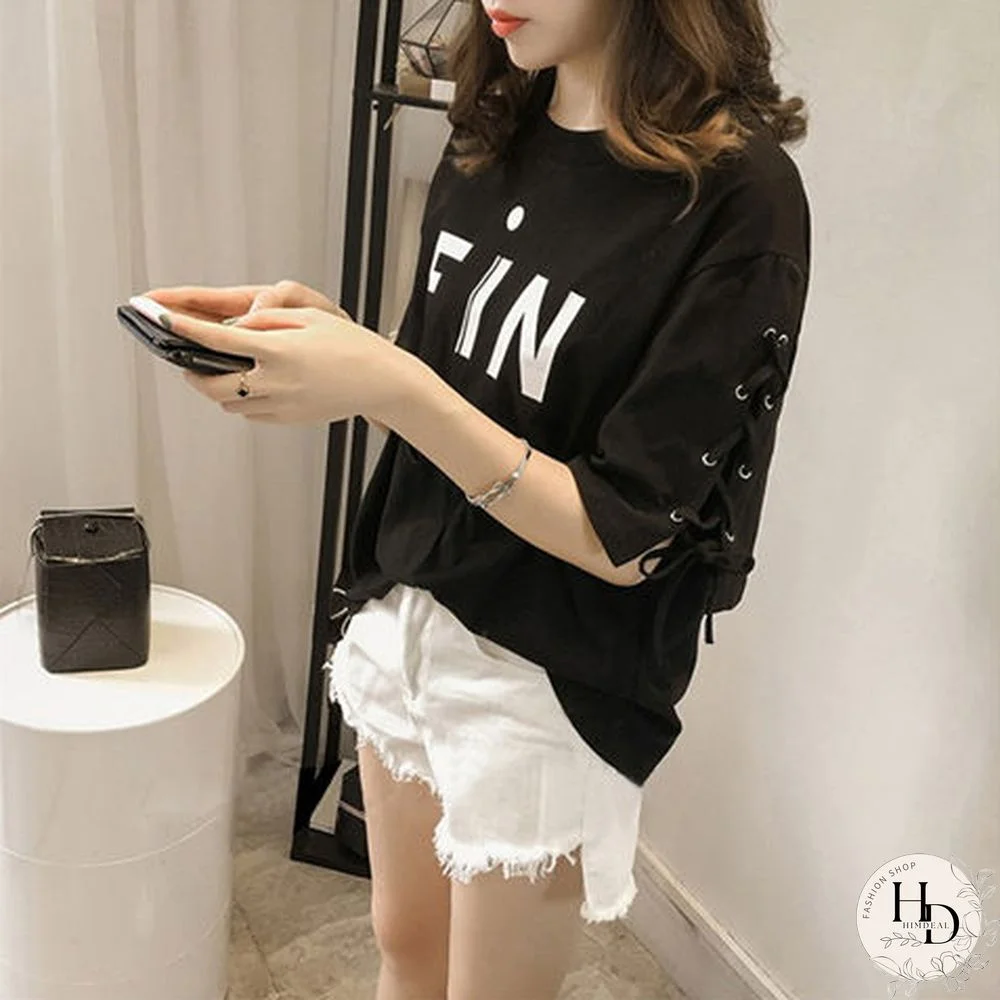 Tops Clothes T Shirt Casual Korean Short Sleeve Fashion Women's T-Shirt Summer Aesthetic Lace Loose Aesthetic Pulovers Graphic