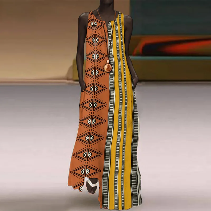 Vintage Tribal Art Abstract Print Dress