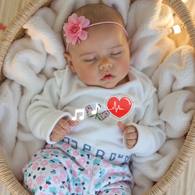 [Coos and "Heartbeat"] 17'' Real Lifelike Full Body Silicone Vinyl Newborn Journey Reborn Baby Doll Girl With Coos and "Heartbeat" By Dollreborns®