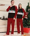 Family Christmas Home Plaid Letter Printed Parent-child Fashion Pajamas