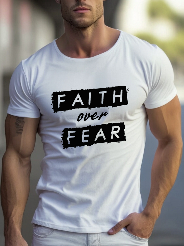 Faith Over Fear Men's Crew Neck T-shirt