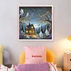 Halloween Haunted House-11CT Stamped Cross Stitch 50*50cm/19.69*19.69in