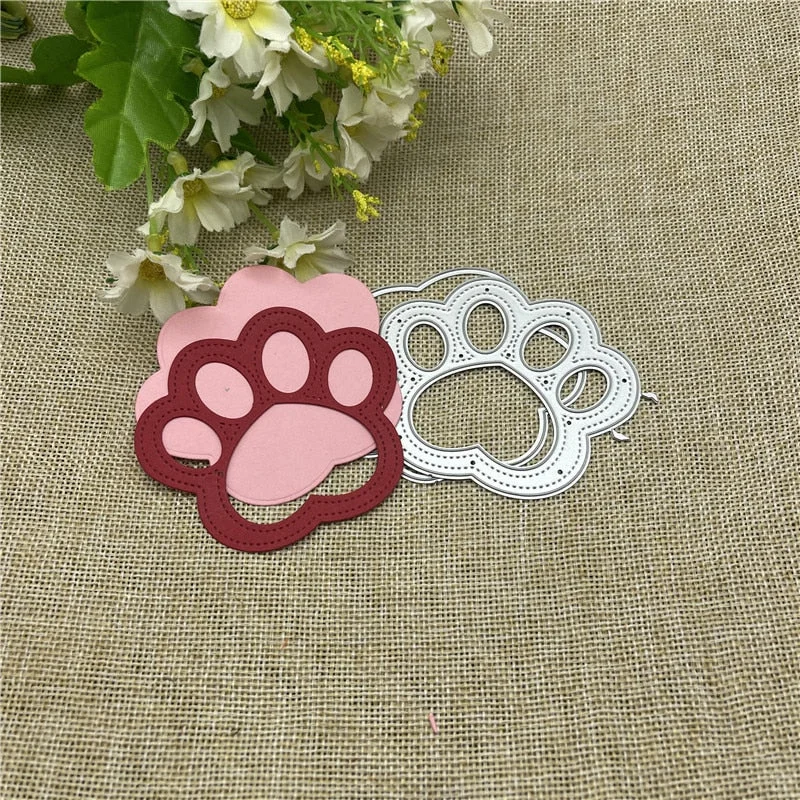 Cat dog bear paw print Metal Cutting Dies Stencils For DIY Scrapbooking Decorative Embossing Handcraft Template