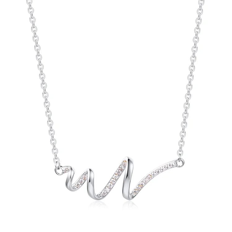 For Friend - S925 Thank You for Always being There for Me Wave Necklace