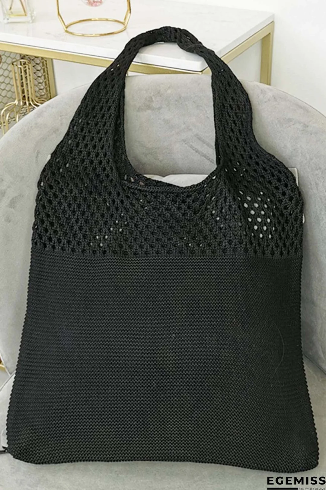 Solid Knitted Crochet Bag | EGEMISS